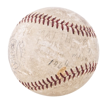 1964 Eddie Mathews Career HR#425 Home Run ONL Giles Baseball (MEARS)